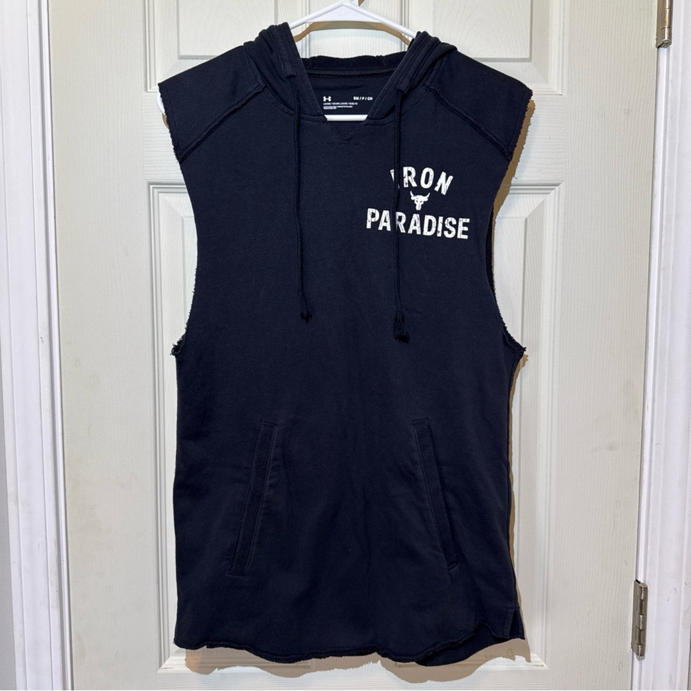 Under Armour Iron Paradise Sleeveless Hoodie Black Size Small